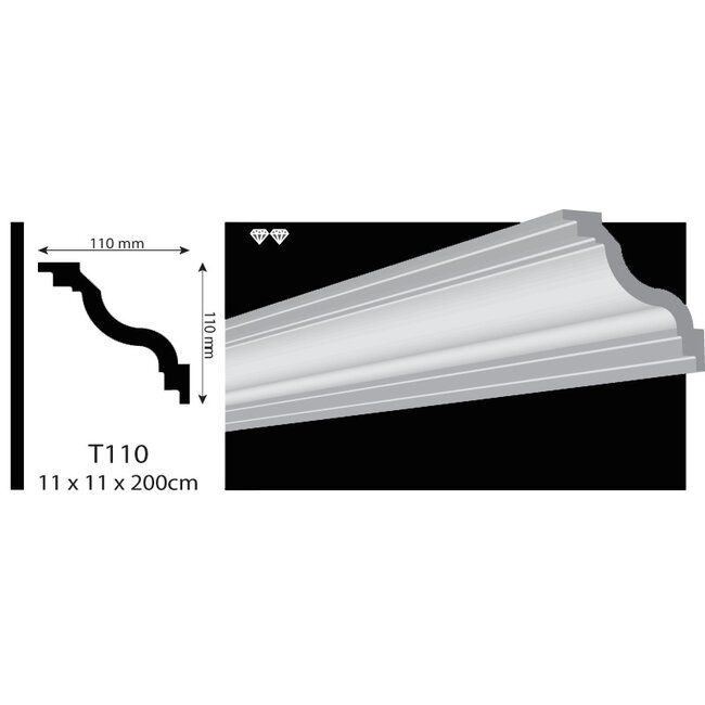 Vidella VT110 (110 x 110 mm), lengte 2 m