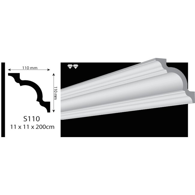 Vidella VS110 (110 x 110 mm), lengte 2 m