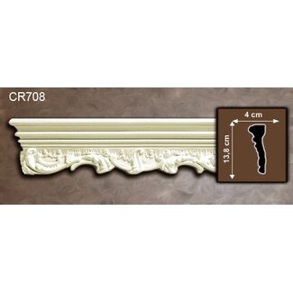 Grand Decor CR708 (138 x 40 mm), lengte 2 m, Polyurethaan stootvast