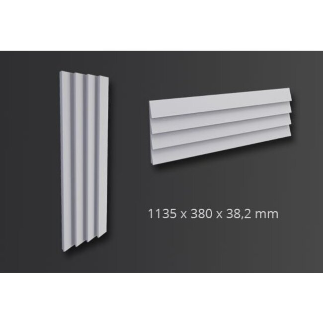 NMC 3D Wallpanel / Wandpaneel Stripe Polyurethaan (1135 x 380 x 38.2 mm) - 4 Wandpanelen