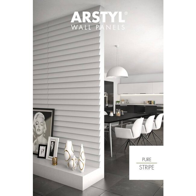 NMC 3D Wallpanel / Wandpaneel Stripe Polyurethaan (1135 x 380 x 38.2 mm) - 4 Wandpanelen