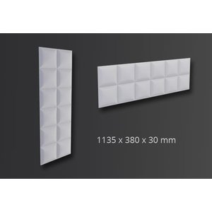 NMC 3D Wallpanel / Wandpaneel Square Polyurethaan (1135 x 380 x 30 mm) - 5 Wandpanelen