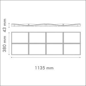 NMC 3D Wallpanel / Wandpaneel Bump Polyurethaan (1135 x 380 x 43 mm)  - 3 wandpanelen