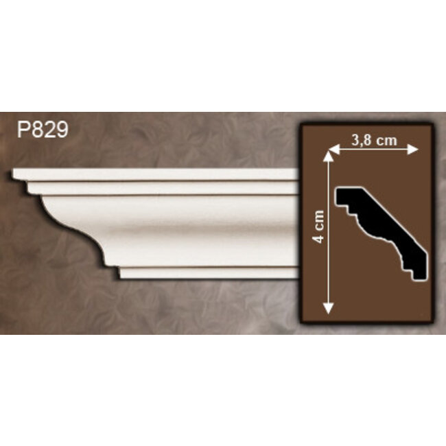 Grand Decor Kroonlijst P829 (40 x 38 mm), polyurethaan, lengte 2 m