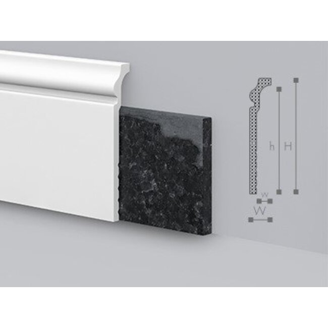 NMC Wallstyl CF3 Overzetplint (120 x 22 mm), lengte 2 m
