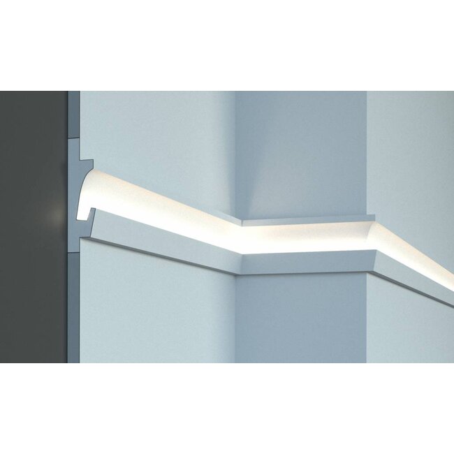 Tesori LED sierlijst voor indirecte verlichting XPS, KD401 (125 x 35 mm), lengte 1,15 m - Verzonken / Semi-Verzonken