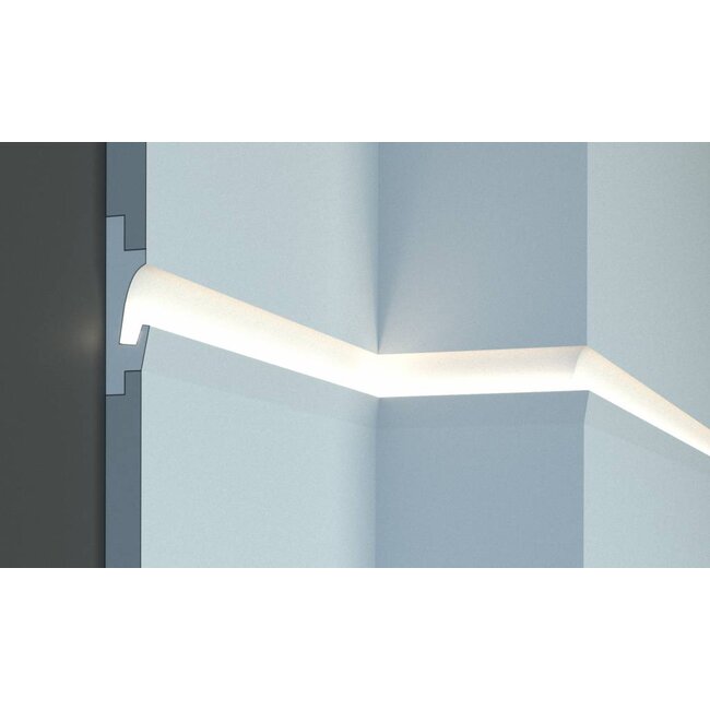 Tesori LED sierlijst voor indirecte verlichting XPS, KD401 (125 x 35 mm), lengte 1,15 m - Verzonken / Semi-Verzonken