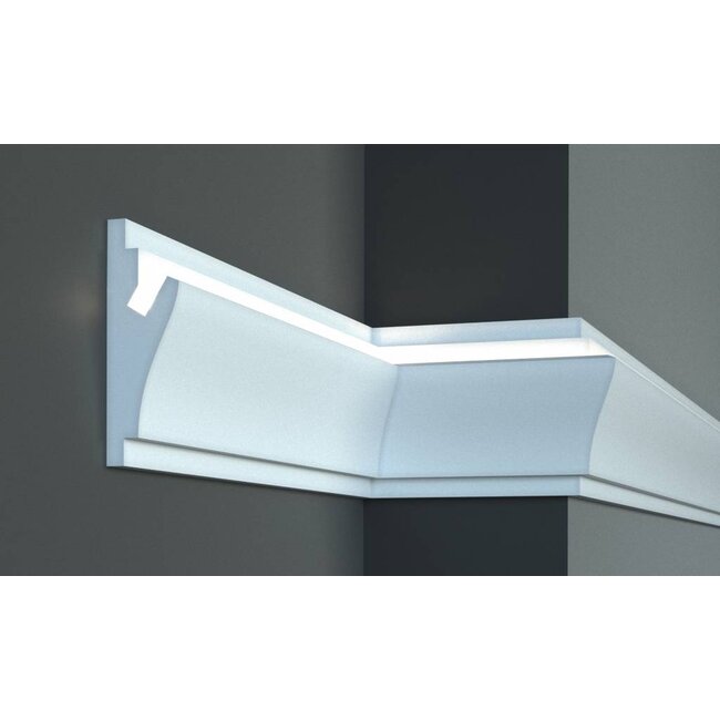 Tesori LED sierlijst voor indirecte verlichting XPS, KD403 (170 x 50 mm), lengte 1,15 m - Verzonken / Semi-Verzonken