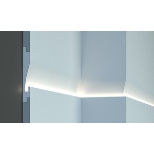 Tesori LED sierlijst voor indirecte verlichting XPS, KD404 (180 x 44 mm), lengte 1,15 m - Verzonken / Semi-Verzonken