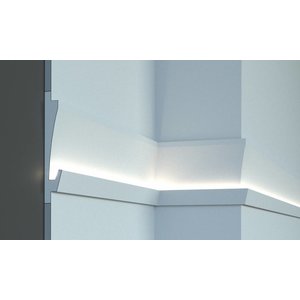 Tesori LED sierlijst voor indirecte verlichting XPS, KD406 (180 x 35 mm), lengte 1,15 m - Verzonken / Semi-Verzonken