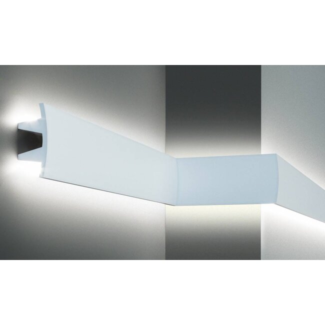 Grand Decor Polyurethaan - LED sierlijst voor indirecte verlichting, KF503 (100 x 45 mm), lengte 2 m