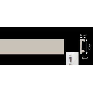 Homestar Plint CU (60 x 20 mm), lengte 2 m