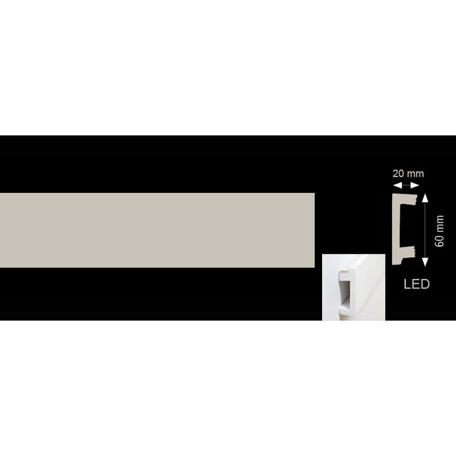 Homestar Plint CU (60 x 20 mm), lengte 2 m