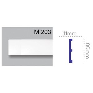 Grand Decor Platte plint M203 / CR932 (80 x 11 mm) polyurethaan, lengte 2 m