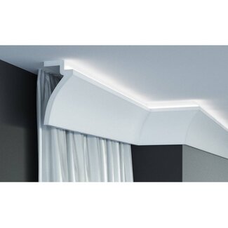 Grand Decor KF801 (120 x 60 mm), lengte 2 m, PU - LED sierlijst voor indirecte verlichting