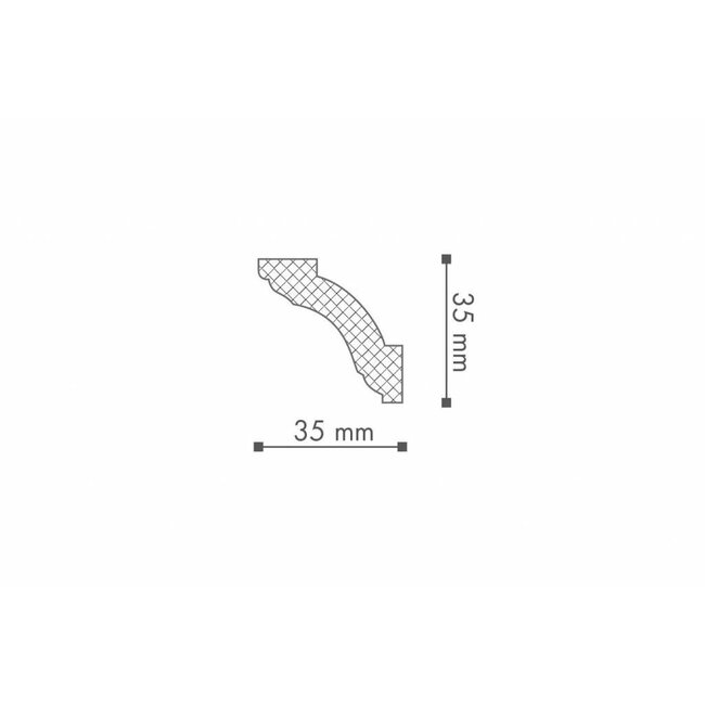 Allegro Allegro AL16 (35 x 35 mm), sierlijst polyurethaan,  lengte 2 m