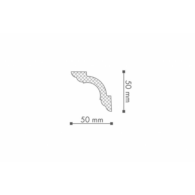 Allegro Allegro AL6 (50 x 50 mm), sierlijst polyurethaan, lengte 2 m