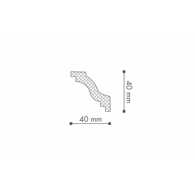 Allegro Allegro AL8 (40 x40 mm), sierlijst polyurethaan, lengte 2 m