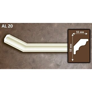 Allegro Allegro AL20 (55 x 55 mm), sierlijst polyurethaan, lengte 2 m OP = OP