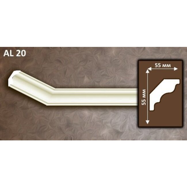 Allegro Allegro AL20 (55 x 55 mm), sierlijst polyurethaan, lengte 2 m