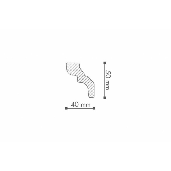 Allegro Allegro AL22 (50 x 40 mm), sierlijst polyurethaan, lengte 2 m