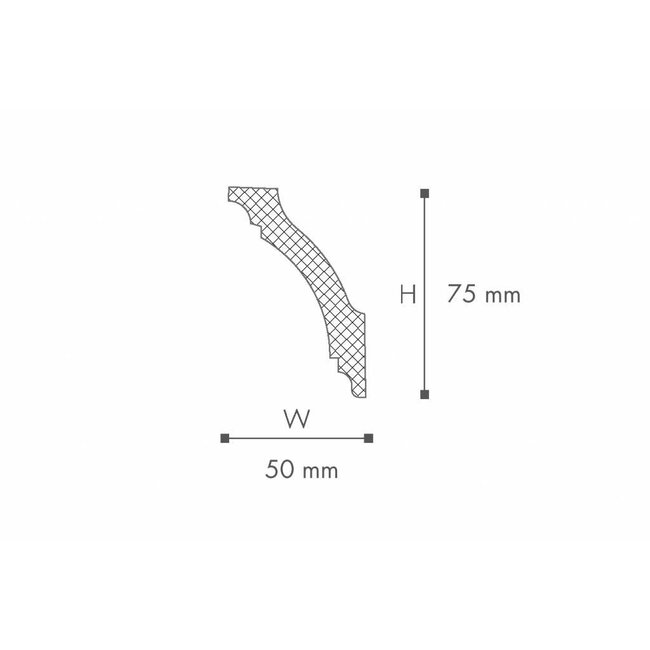 NMC NMC Kroonlijst Nomastyl GK+ (75 x 50 mm), lengte 2 m