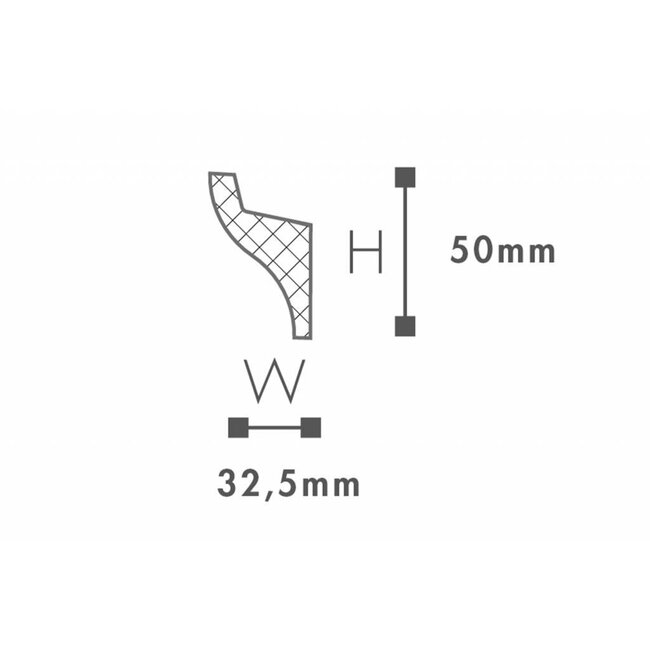 NMC  Wallstyl IL3 (50 x 32,5 mm), HDPS,  lengte 2 m