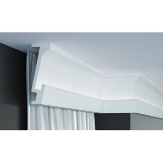 Grand Decor KF804 (160 x 70 mm), lengte 2 m, PU - LED sierlijst voor indirecte verlichting Grand Decor KF804 (160 x 70 mm), lengte 2 m, PU - LED sierlijst voor indirecte verlichting