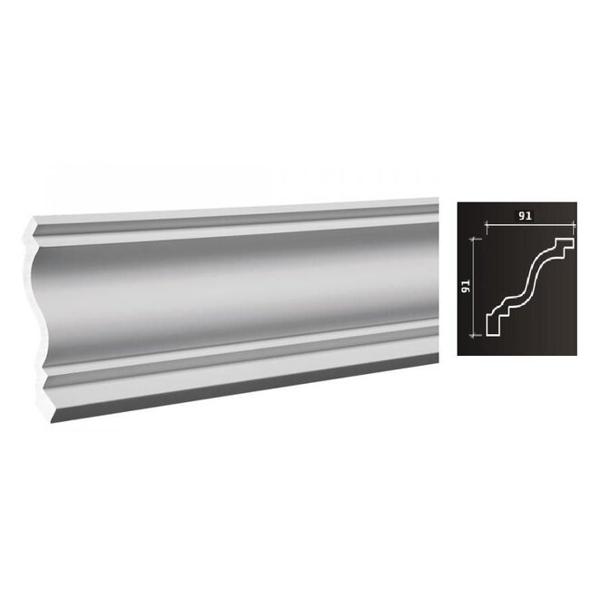 Grand Decor Kroonlijst P855 (91 x 91 mm), polyurethaan, lengte 2 m