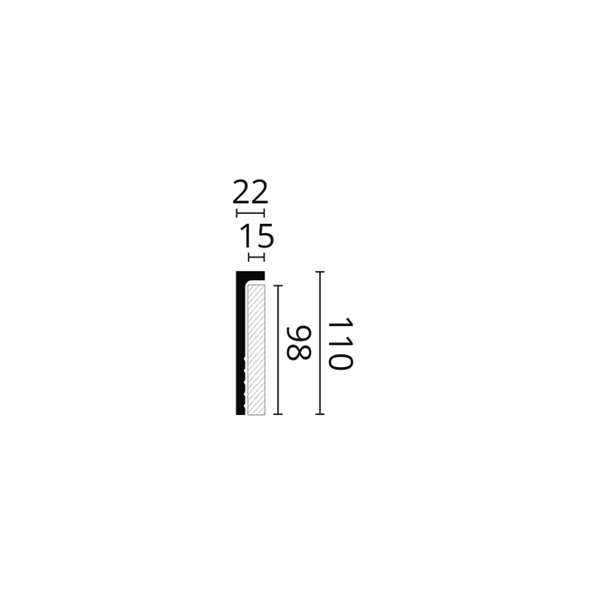 NMC Wallstyl CF2 Overzetplint (110 x 22 mm), lengte 2 m