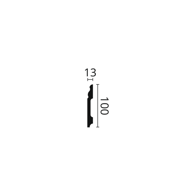 NMC Wallstyl FB2 (100 x 13 mm), lengte 2 m