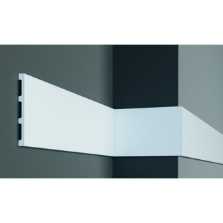 Grand Decor Platte plint M227 (148 x 13 mm) polyurethaan, lengte 2 m Grand Decor Platte plint M227 (148 x 13 mm) polyurethaan, lengte 2 m