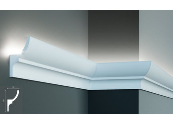 Grand Decor Polyurethaan - LED sierlijst voor indirecte verlichting, KF712 (100 x 55 mm), lengte 2 m