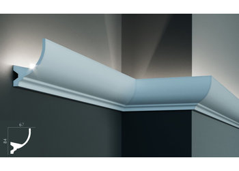 Grand Decor Polyurethaan - LED sierlijst voor indirecte verlichting, KF715 (84 x 67 mm), lengte 2 m