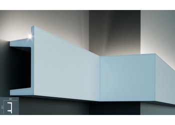 Grand Decor Polyurethaan - LED sierlijst voor indirecte / directe verlichting, KF722 (201 x 80 mm), lengte 2 m