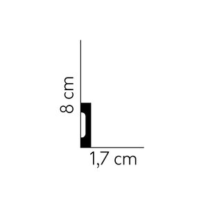 Lijst & Ornament Plint MD008 (80 x 17 mm), lengte 2 m