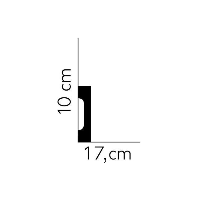 Lijst & Ornament Plint MD009 (100 x 17 mm), lengte 2 m