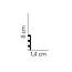 Lijst & Ornament Plint MD014 (80 x 14 mm), lengte 2 m