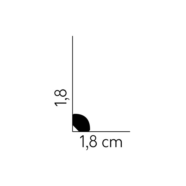 Lijst & Ornament Plint MD235 (18 x 18 mm), lengte 2 m