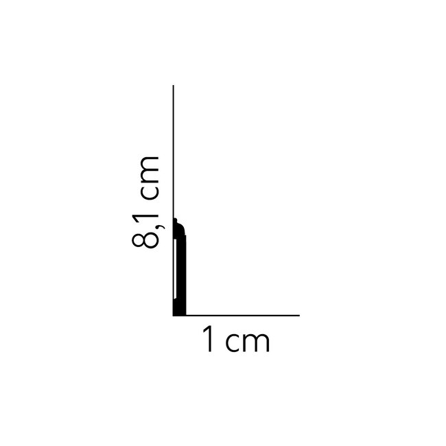 Lijst & Ornament Plint MD258 (81 x 10 mm), lengte 2 m