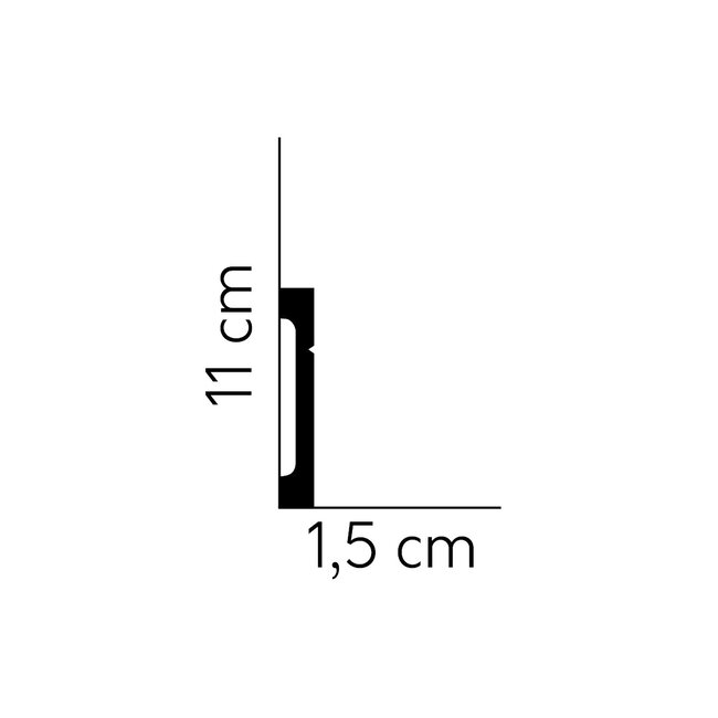 Lijst & Ornament Plint MD356 (110 x 15 mm), lengte 2 m