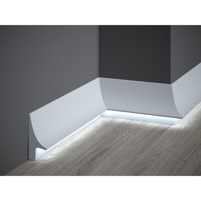Lijst & Ornament Plint LED QL007 (93 x 42 mm), lengte 2 m