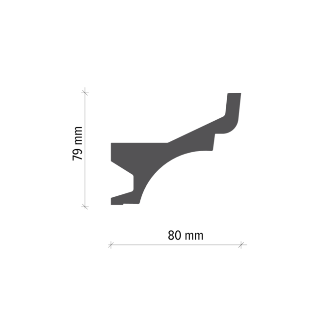 Grand Decor Polyurethaan - LED sierlijst voor indirecte verlichting, KF716 (79 x 80 mm), lengte 2 m