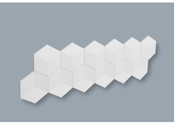 NMC 3D Wallpanel / Wandpaneel Cube Polyurethaan (1135 x 350 x 24 mm) - 6 Wandpanelen