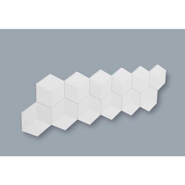 NMC 3D Wallpanel / Wandpaneel Cube Polyurethaan (1135 x 350 x 24 mm) - 6 Wandpanelen