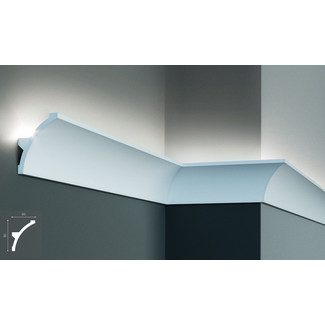 Grand Decor KF702 (80 x 60 mm), lengte 2 m, PU - LED sierlijst voor indirecte verlichting