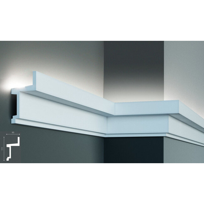 Grand Decor PU - LED sierlijst voor indirecte verlichting, KF705 (111 x 60 mm), lengte 2 m