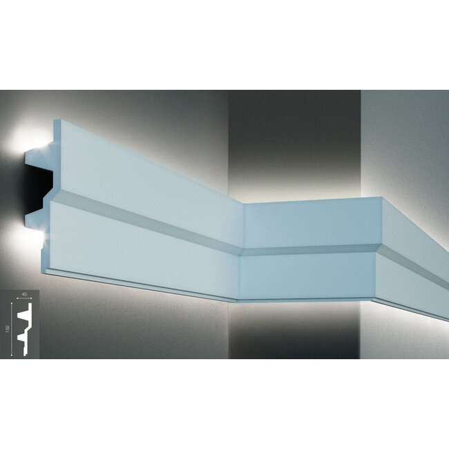 Grand Decor PU - LED sierlijst voor indirecte verlichting, KF709 (150 x 40 mm), lengte 2 m