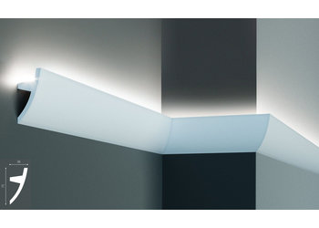 Grand Decor Polyurethaan - LED sierlijst voor indirecte verlichting, KF502 (75 x 36 mm), lengte 2 m