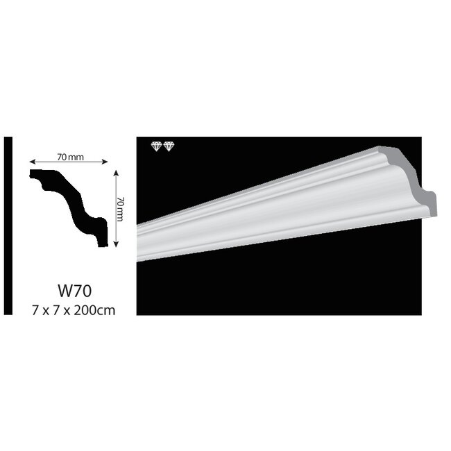 Vidella VW70 (70 x 70 mm), lengte 2 m